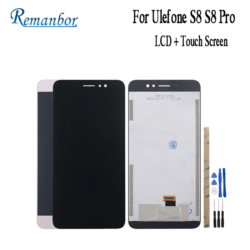 

Remanbor For Ulefone S8 S8 Pro LCD Display+Touch Screen 5.3 Inch Assembly Repair Parts For Ulefone S8 S8 Pro Phone+Tools+Tapes