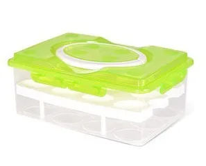 

Creative double eggs preservation portable storage box refrigerator crisper housing 24 egg cartons
