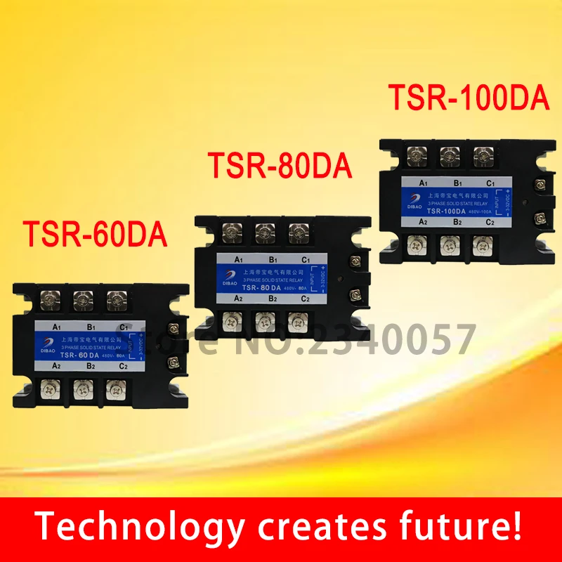 

60A/80A/100A DC control AC three phase Solid state relay TSR-60DA /80DA /100DA 480V 3 phase