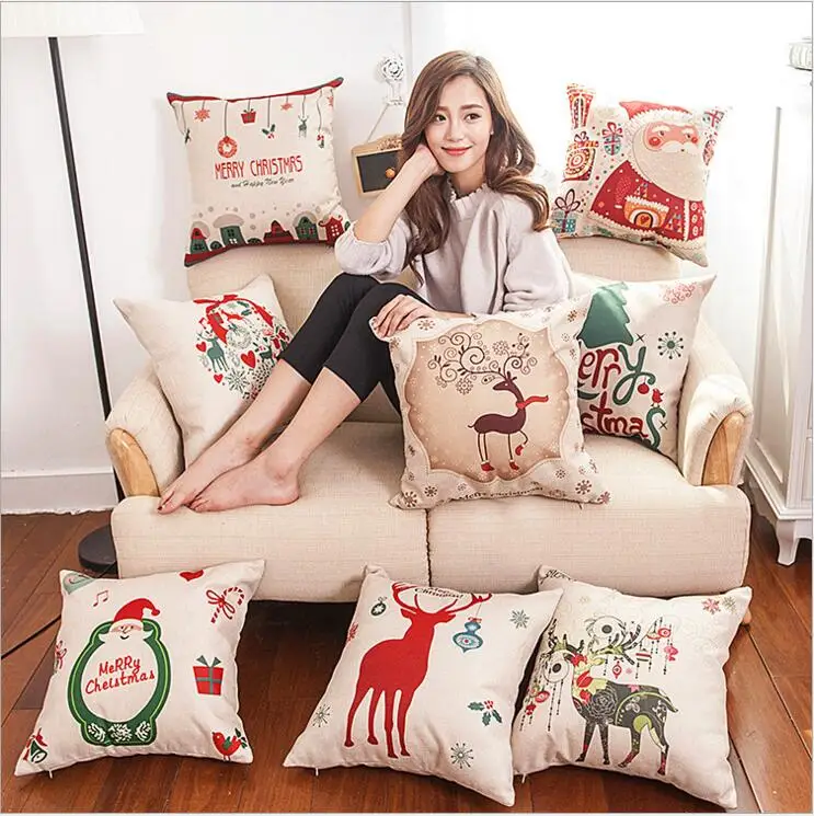 

Tangpan Christmas theme Home Decorative Cushion Pillow Room Decors Car Throw Cushion bedding Set For Seat ,Car ,Sofa, Home Decor