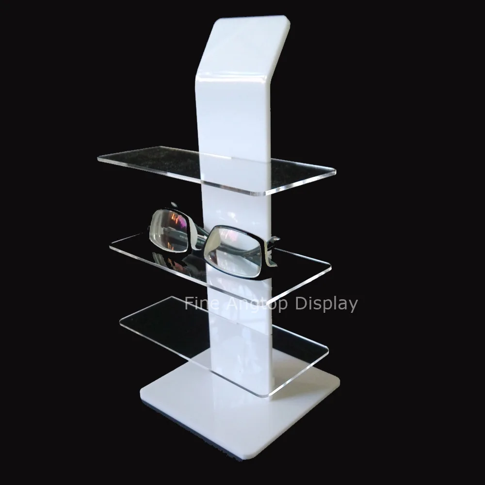 Quality Acrylic Counter Eyeglasses Jewelry Display Stand For 3 Pair