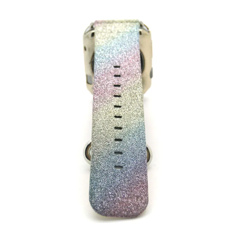 Цветной Блестящий ремешок из искусственной кожи для Apple Watch 38 мм 42 мм браслет для iWatch серии 3 2 1 ремешок для часов Браслет w адаптеры