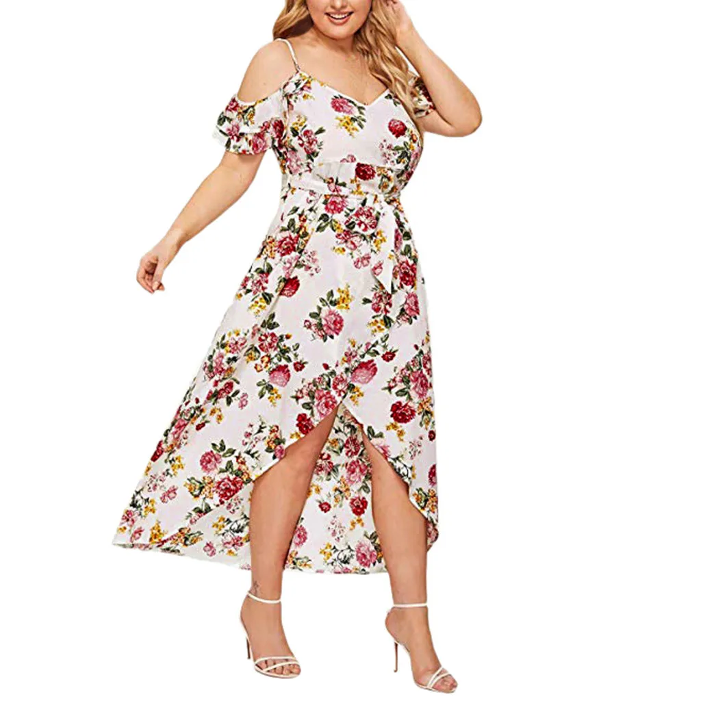Plus Size Summer Party Dress 2019 White Floral Sexy Maxi Dress Women Casual Dresses Woman Party Night Elegant V Neck Women Dress Plus Size Summer Party Dress 2019 White Floral Sexy Maxi Dress Women Casual Dresses Woman Party Night Elegant V Neck Women Dress