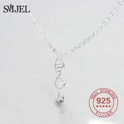 SMJEL наука ювелирные изделия Felix ожерелье ДНК Пособия по биологии Jewelry молекулы Цепочки и ожерелья бренд 925 пробы серебряные аксессуары для