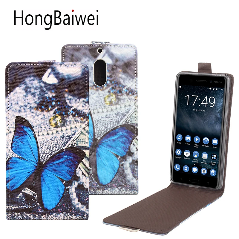 

Hongbaiwei For Nokia 6 Case Butterfly Flower Tower Pattern Wallet Phone Cases For Nokia 6