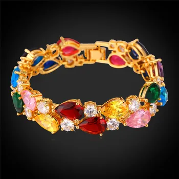 

Bracelet Women Gold Color New Fashion Jewelry Bracelets & Bangles Luxury AAA Cubic Zircon Crystal H884