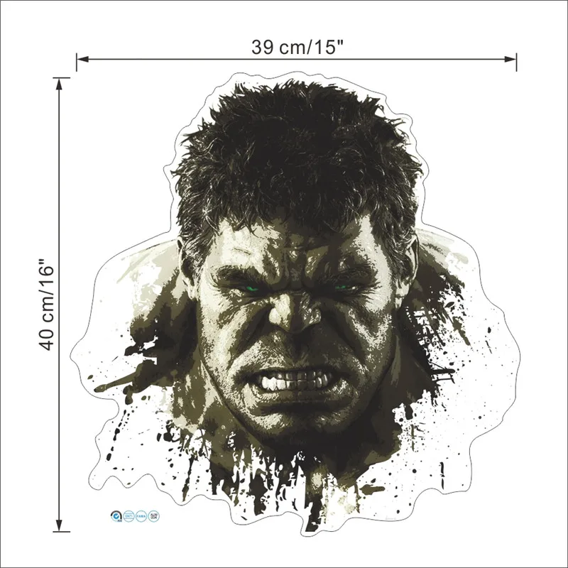 Мультяшные Супергерои из комиксов Мстители Невероятный Халк настенные стикеры художественные дети мальчик спальня плакат Тор Детская Декор Наклейка