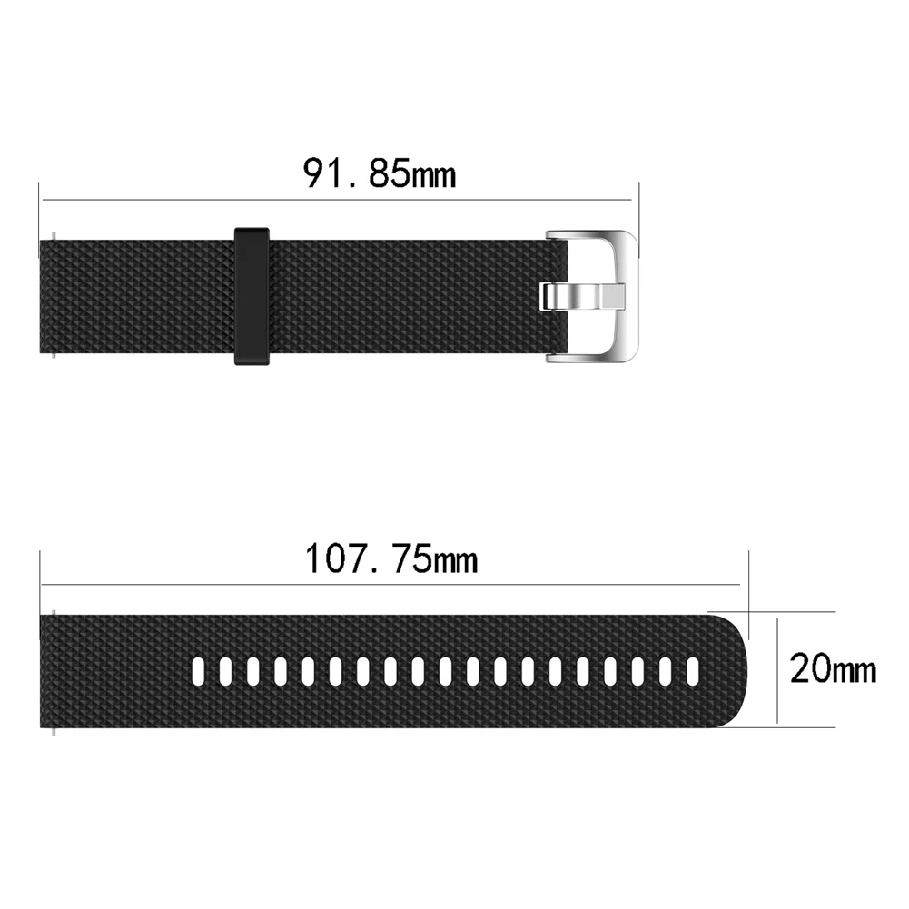 Для Tic часы C2 однотонные Цвет сменный силиконовый ремень 18 мм/20 мм Ticwatch C2 ремешок DJI Spark ремешок на запястье# AO