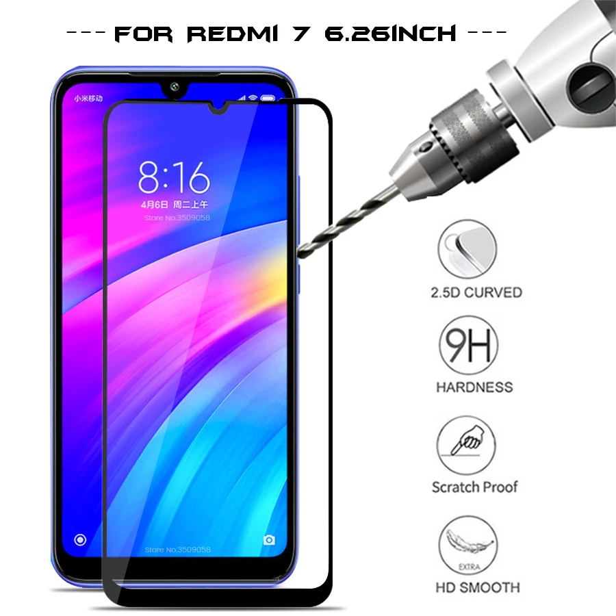 

protective glass for redmi 7 temper glass for xiaomi kisomi redmi 7 screenprotect redmi7 redme redmei 7 cover sheet film 6.26''