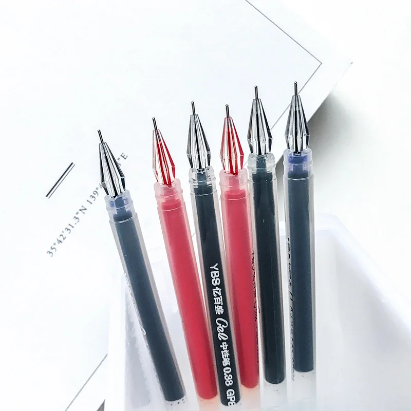 3 Pcs/lot 0.38mm Diamond Nid Gel Pen Plastic Gel ink Pen for Students
