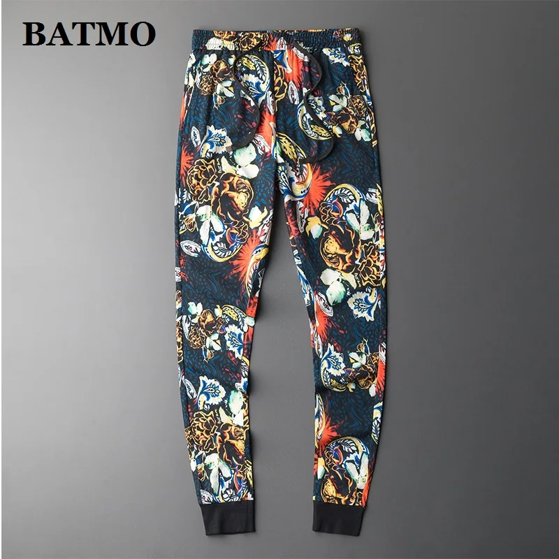 BATMO 2019 Новое поступление Лето Высокое качество повседневное Печатных узкие брюки для мужчин, мужские узкие брюки, мужские узкие брюки 1019