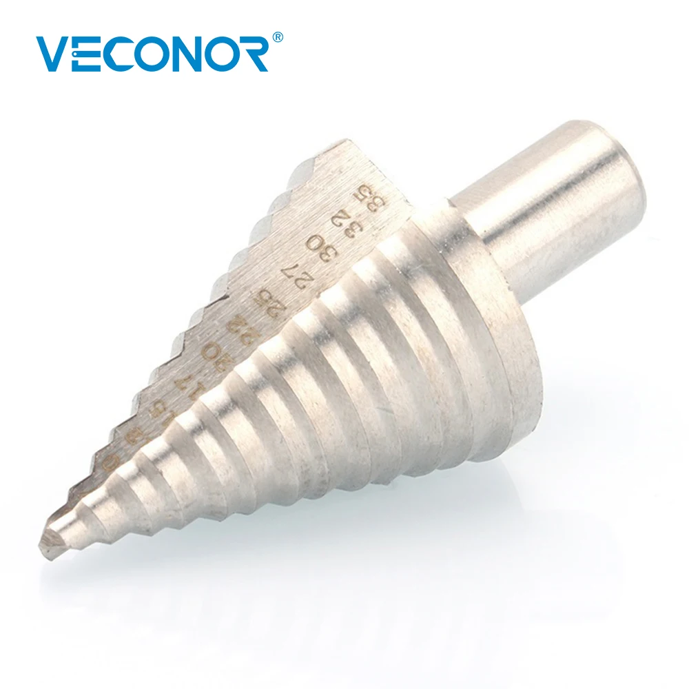 Veconor 5-35mm 13 sizes impact step drill bit HSS multiple hole cutter tool set woodworking metal drill 12mm round shank Veconor 5-35mm 13 sizes impact step drill bit HSS multiple hole cutter tool set woodworking metal drill 12mm round shank