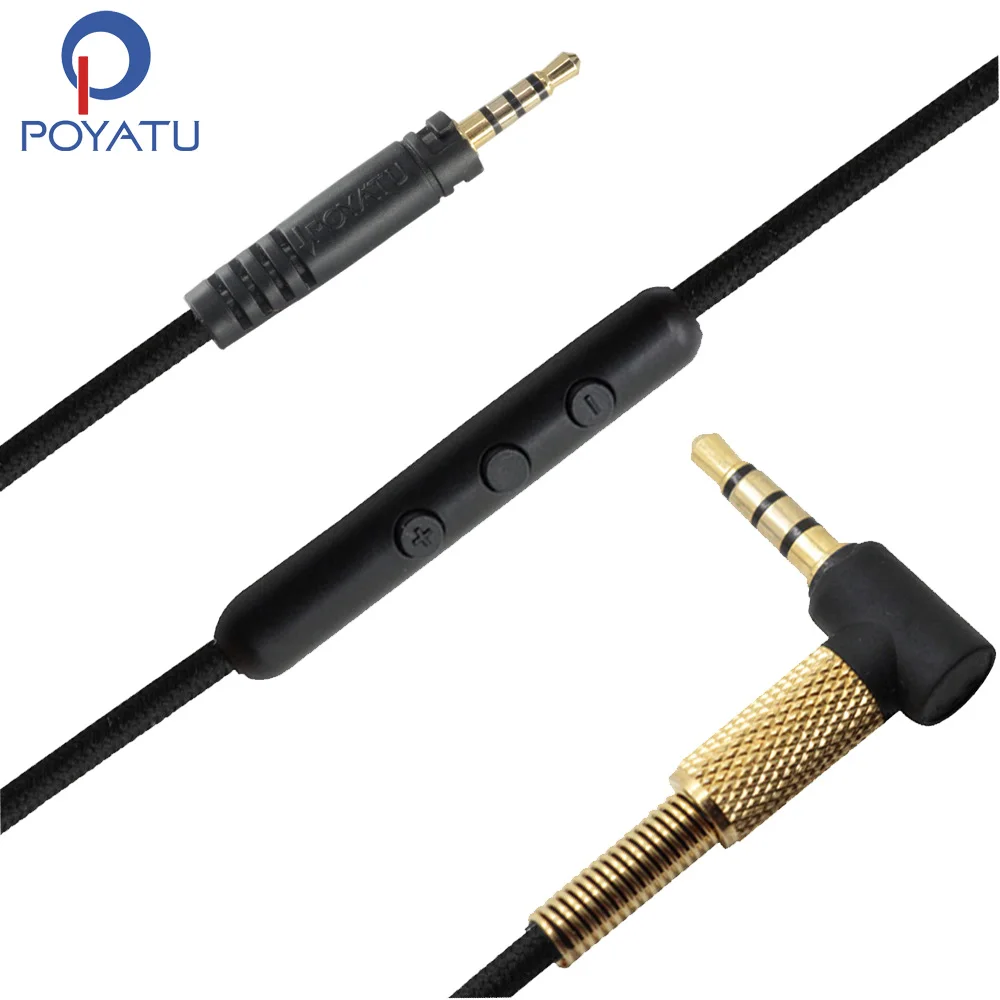 

POYATU Upgrade Cable For Sennheiser HD4.40 HD 4.40 BT HD4.50 HD 4.50 BTNC HD4.30i HD4.30G Cord With Mic Volume Control Remote