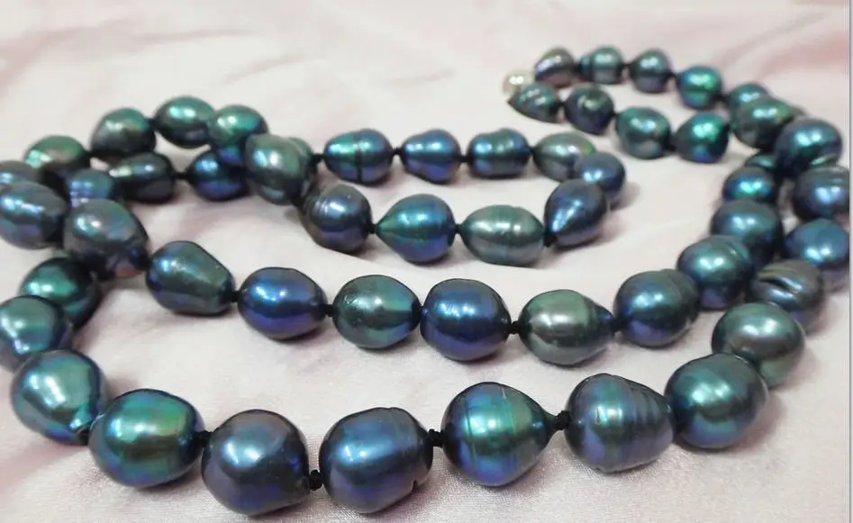 

Wholesale FREE SHIPPING >>> TOP HUGE 33"14X13MM NATURAL SOUTH SEA GENUINE BLACK BLUE PEARL NECKLACE