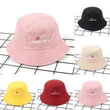 Клубника вышитые вельветовые сплошной Цвет Hat взрослых Для женщин Для мужчин клубника вельвет Рыбацкая шляпа Солнцезащитная шляпка для ношения на открытом воздухе Muts# C