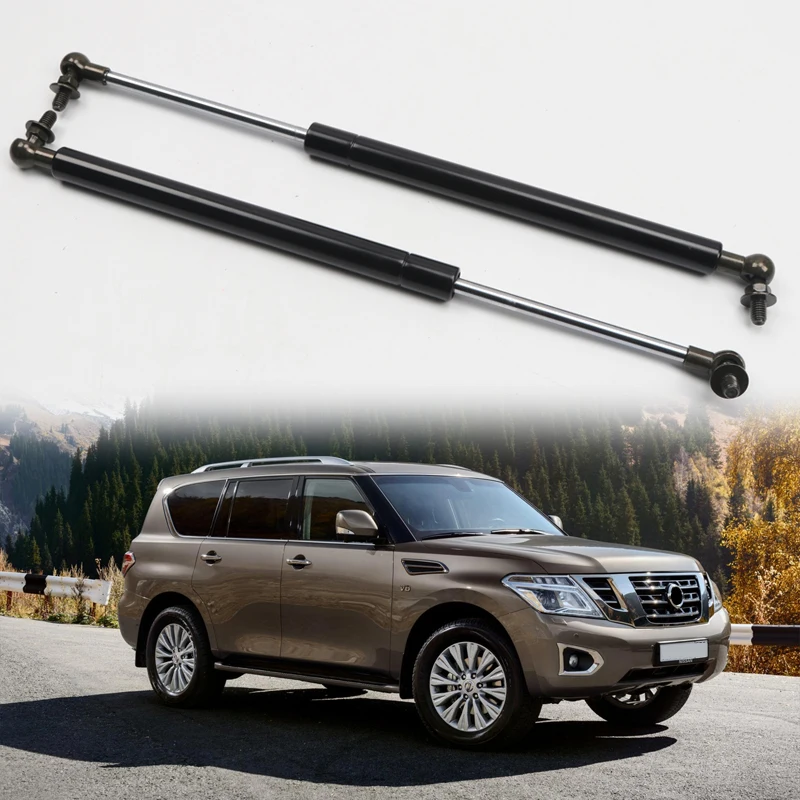 Для Nissan Patrol Y62 2010 2018 нержавеющая крышка двигателя опорный стержень