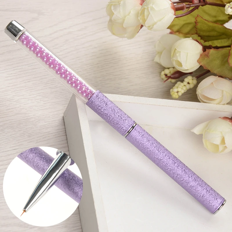 

1PC Purple Nail Art Liner Brush Pen UV Gel Liner Painting Brushes Pen Painting Drawing DIY Manicure Nail Art Tool