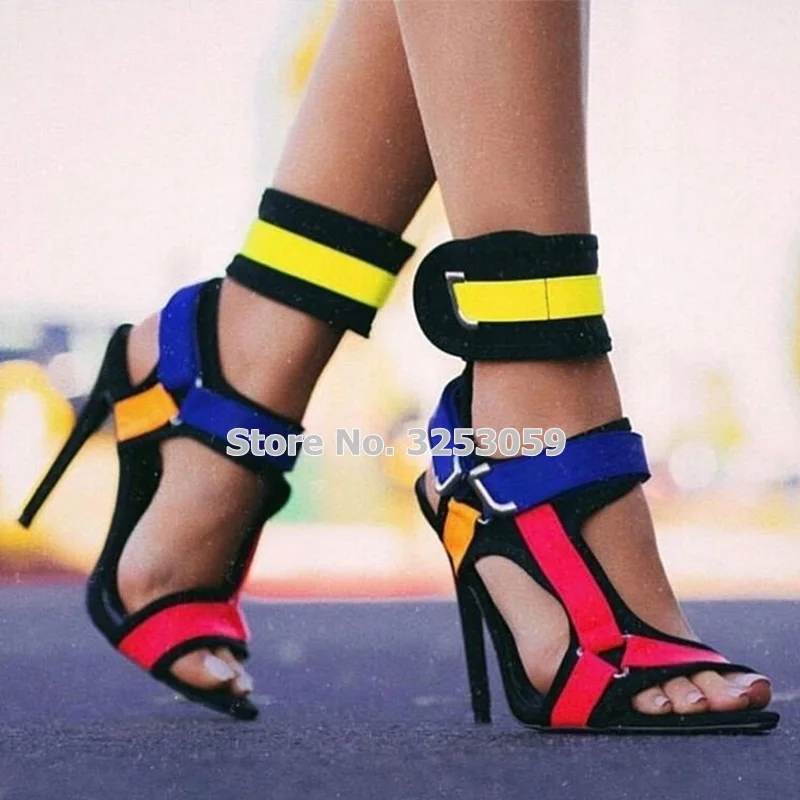 ALMUDENA-Newest-Design-Multi-color-Thin-High-Heel-Sandals-Metal-Decoration-Buckle-Strap-Shoes-Cross-Strappy
