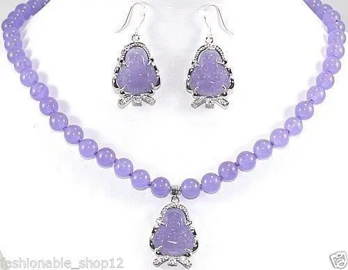 

Hot selling> 1set Amazing!10mm Purple Alexandrite Round Necklace Earring AAA 18" AA1234 NEW -Bride jewelry free shipping