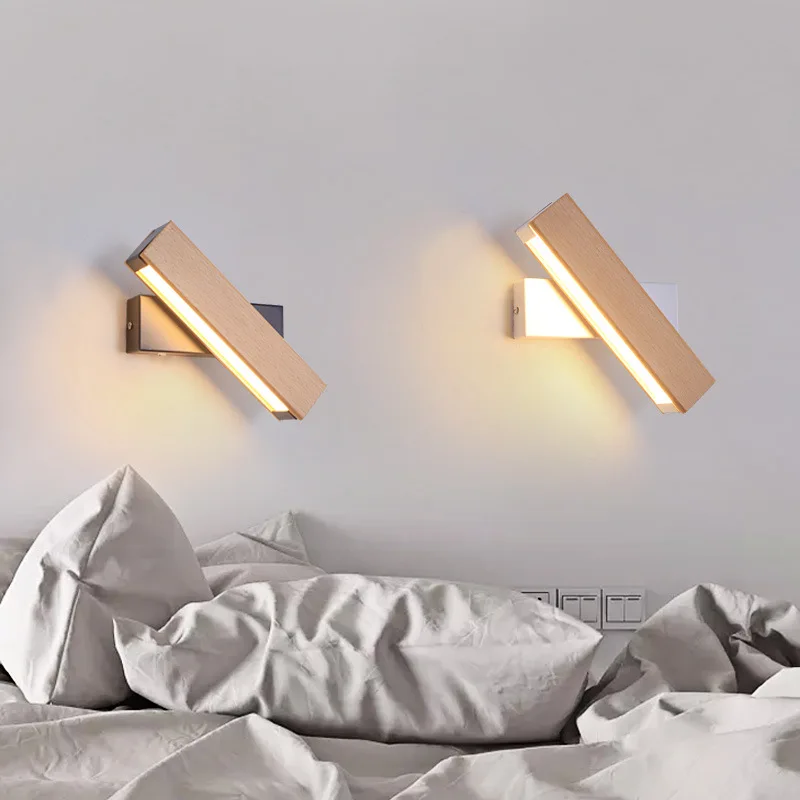 

YOOK LED Wall Lamp Wood Wall Lamp Bedside for Study Room Rotatable Wall Lamp LED Lamp Mirror Headlamp E27 220v