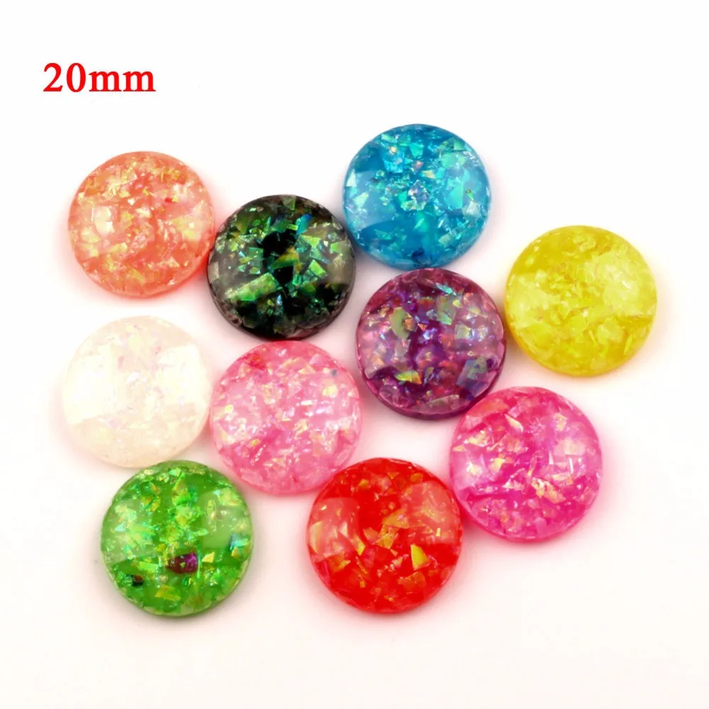 

30Pcs Mixed Resin Bling Round Decoration Crafts Beads Flatback Cabochon Kawaii Embellishments For Scrapbooking DIY Accessories