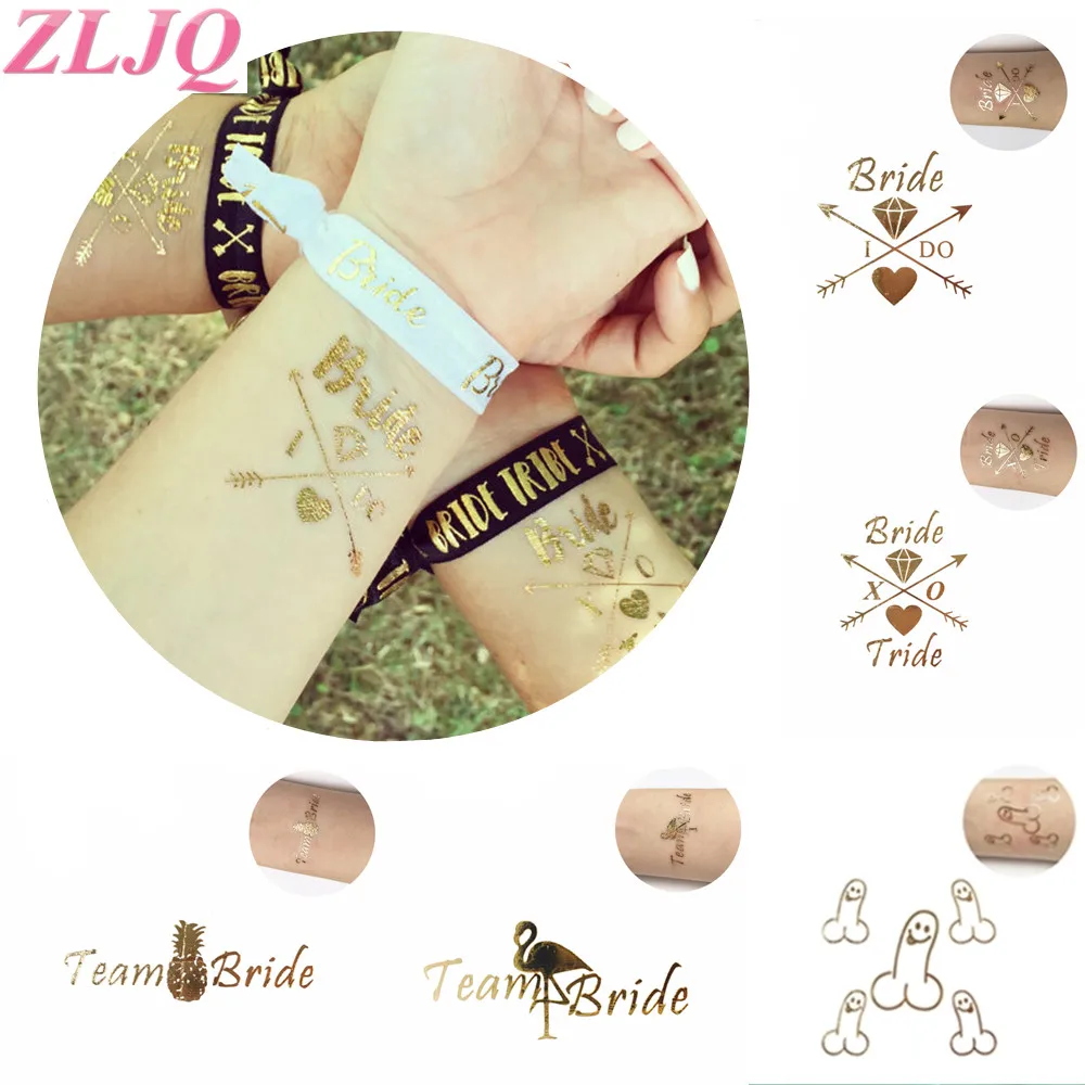 temporary tattoo bachelorette tattoo bachelorette party favors Rose gold bachelorette tattoos Bachelorette party TEAM BRIDE Heart