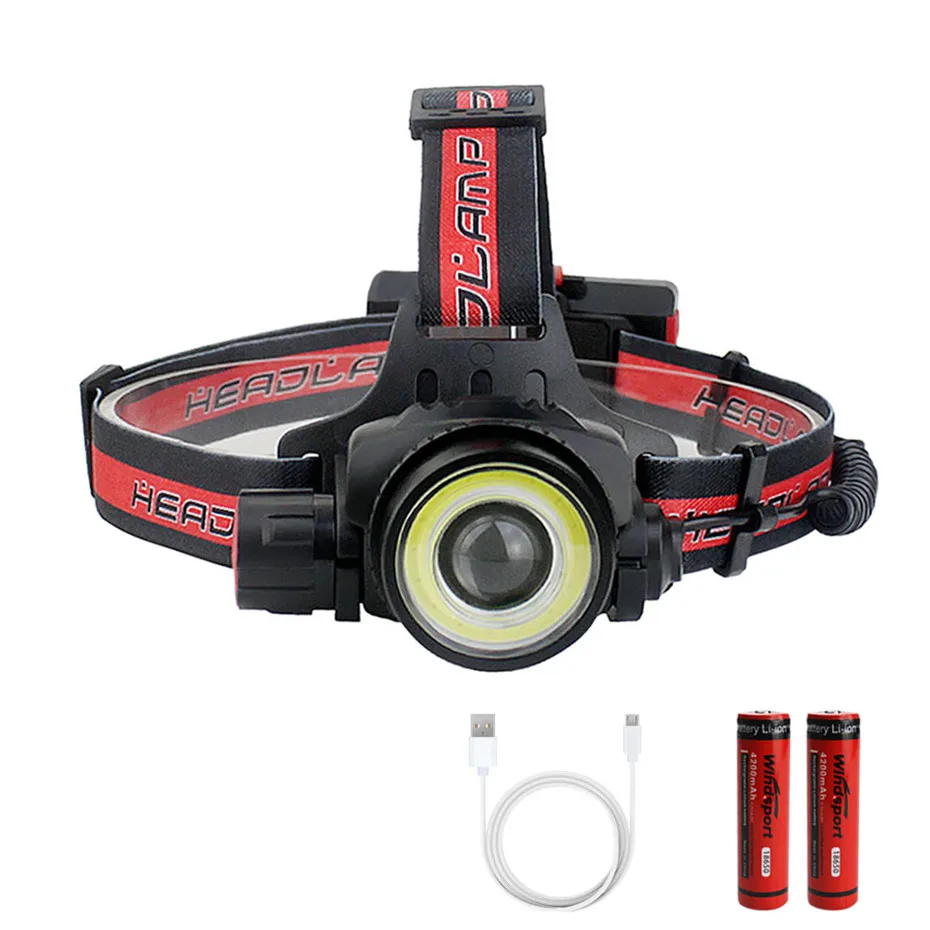 

Headlamp Zoomable Head Flashlight 4 Modes Waterproof Headlight Torch lanterna For Outdoor Camping Hunting Fishing Lighting