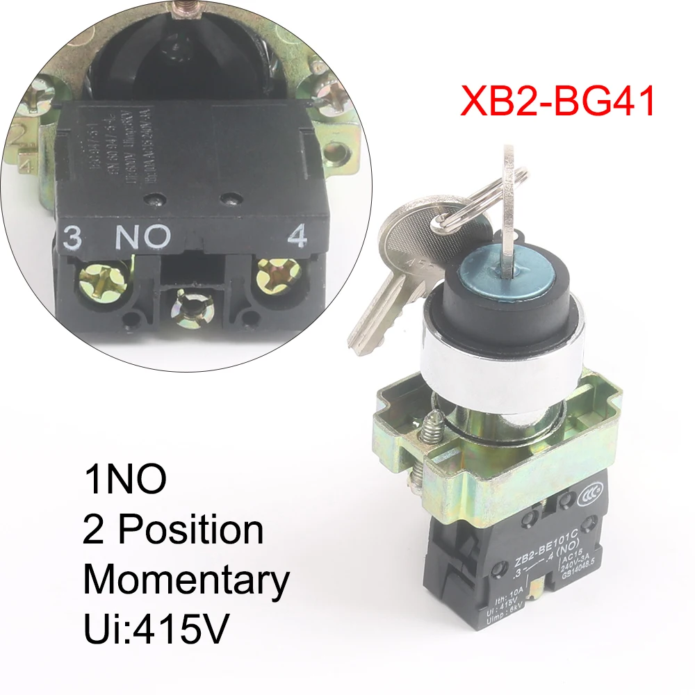 XB2-BG21/25/33/41/45/65/73 1NO/1NO1NC/2NO 2/3 позиции селектора кнопочный переключатель мгновенного/Сброс блокировки/блокировки