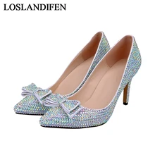 Fashion Pointed Toe Bridal Shoes Rhinestone High Heeled Shoes Diamond Thin Heels Wedding Party Prom Women Spring Pumps NLK-A0141 Fashion Pointed Toe Bridal Shoes Rhinestone High Heeled Shoes Diamond Thin Heels Wedding Party Prom Women Spring Pumps NLK-A0141