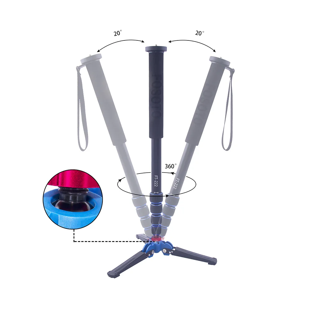 Fusitu FT-222 профессиональная Портативная Алюминиевая камера DSLR монопод Трость для Canon Nikon sony DSLR DV с 5 секциями