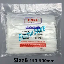 High quality Size6 150 500mm white color font b Factory b font Standard Self locking Plastic