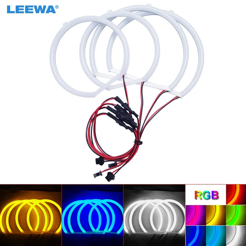 

LEEWA 2X127.5mm 2X159mm Car Auto Halo Rings Cotton Lights SMD LED Angel Eyes for BMW E53[X5 (99-04) Car Styling White/Blue #3137