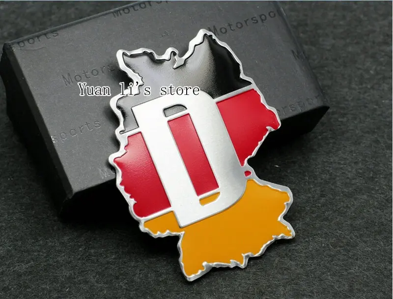 

10 шт. алюминиевые новые буквы D, Германия, флаг, наклейка, значок кузова автомобиля, 60 мм * 59 мм, Стайлинг автомобиля