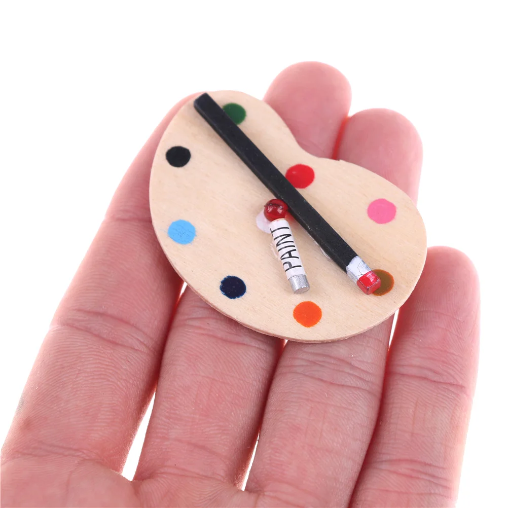 

1set Dollhouse Furniture Doll Graduation Project 1/12 Scale Miniature Color Palette Set Model Mini 5.0*3.2cm