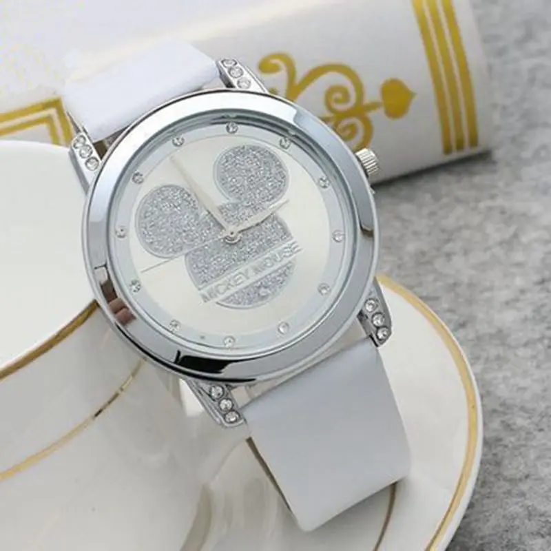 Mickey Mouse Women Anime Girls Quartz Watch Cartoon Watch Children Watches Crystal Diamond For Student Clock Dropshipping