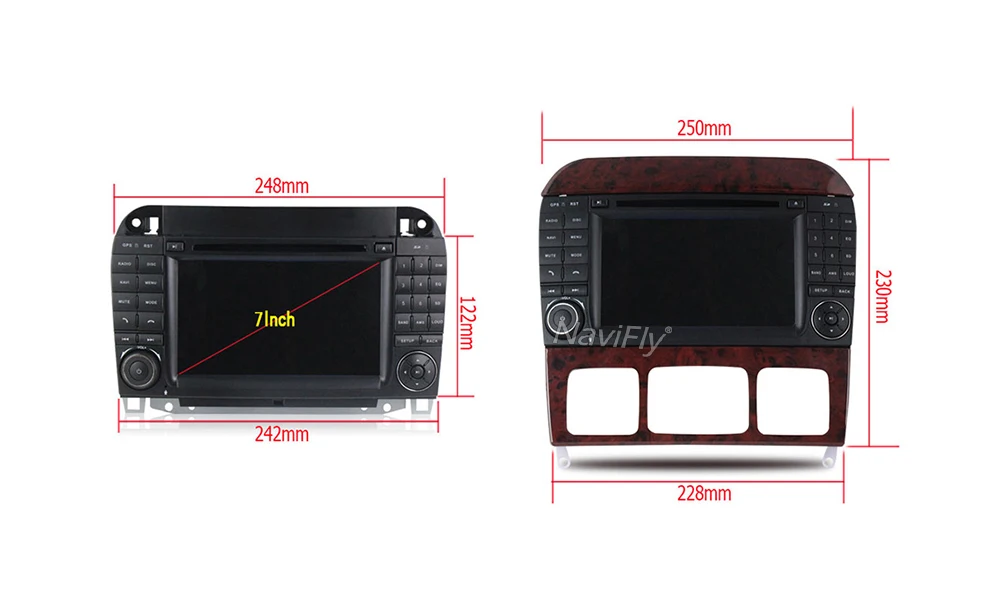 Discount NAVIFly! 2 Din Android 9.0 Car dvd multimedia player GPS For Mercedes-Benz S-Class W220 S280 S320 S430 S500 S55 W215 WIFI FM RDS 13
