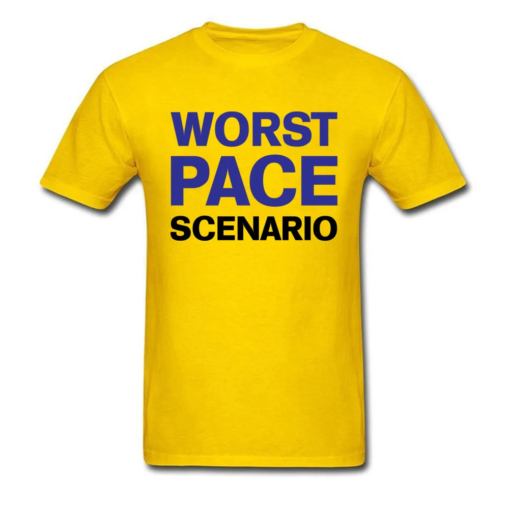 Tops T Shirt Worst Pace Scenario Clothing Shirt ostern Day Cute Custom Short Sleeve 100% Cotton O-Neck Male T Shirts Custom Worst Pace Scenario yellow