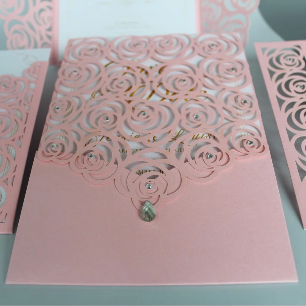 Gold Printing Wedding Invite Cards