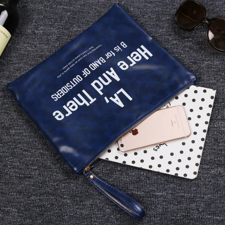 

High Quality Brand Document Bags Portable PU waterproof File Folder Zipper Canvas Filing Holder for Computer Paper Documents 807