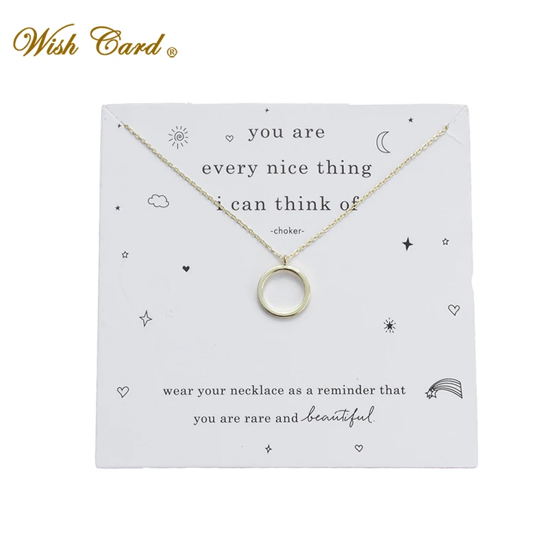 Простая медная подвеска с надписью Wish Card подарок для мамы и лучшего друга