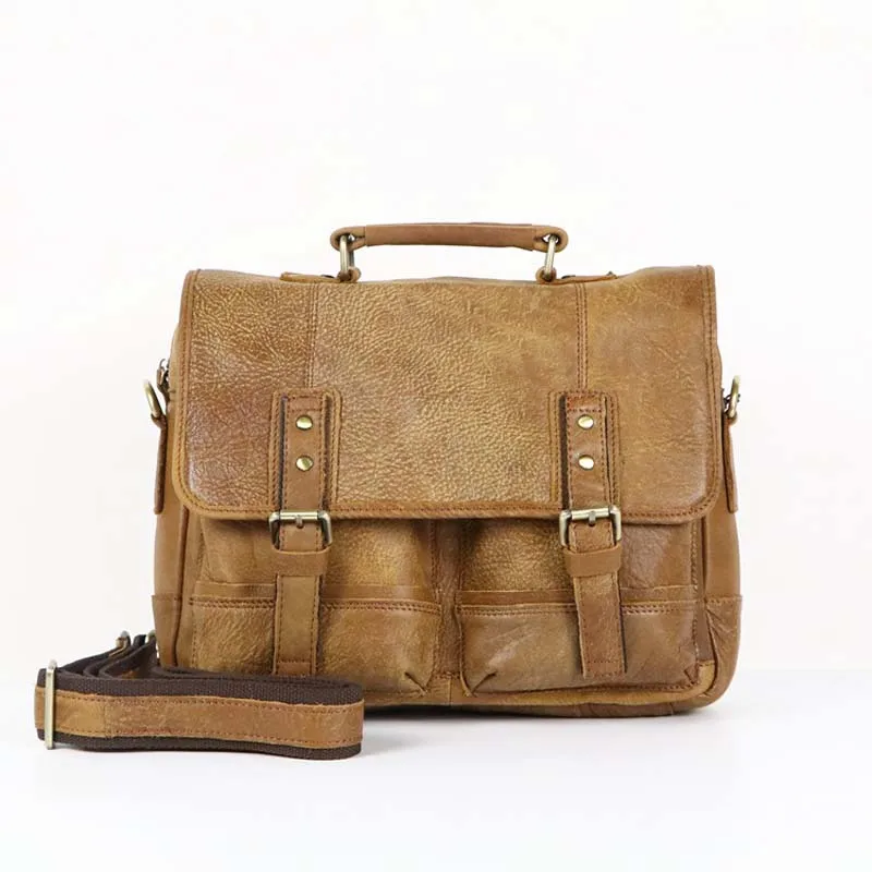 

AETOO New leather cross over the top layer frosted leather men's shoulder bag men's retro briefcase