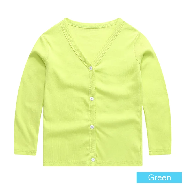 SheeCute Spring Autumn Baby Children Clothing Boys Girls Candy Color Knitted Cardigan Sweater SCH0286 Green