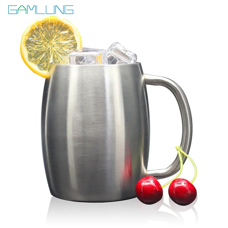 

Gamlung Brand Stainless Steel Tankard Stein Double Wall Beer Mugs High quality Mirror Cup 15oz 2017
