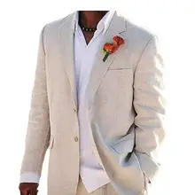 Мужской s костюм 2 кнопки пляжный Свадебный костюм для мужчин смокинг для жениха куртка брюки