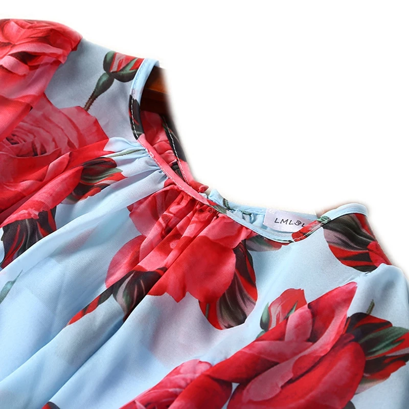 Видеть оранжевый Florals шифон сексуальное боди Фонари рукавом Для женщин комбинезон с бантом плащ 2018 Весенняя мода из двух частей комплект
