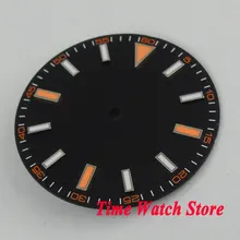 Parnis 30,8 мм черный стерильный циферблат без логотипа Светящиеся Часы Marks циферблат подходит MIYOTA 8215 821A Mingzhu 2813 автоматический механизм D109