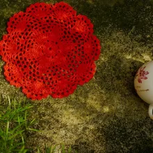 20 см круглый 5 предметов/лот круглые и кружевами «кроше чувствовали себя, как новаторский элемент салфетки для домашнего декора Вырез круглый коврик каботажное судно