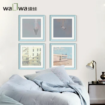

Wall frog youth illustration small fresh bedroom wall paintings of the slow life of modern living room decoration painting Qiao