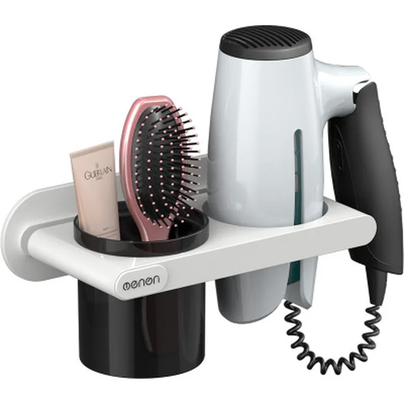 

Simple Bathroom Hair Dryer Holder Wall Mounted Rack Save Space Plastic Multipurpose Toilet Shelf Comb Storage Hair Dryer Rack