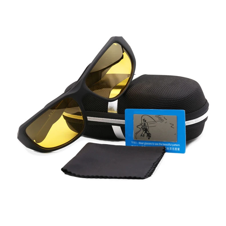 ARTORIGIN поляризованные солнцезащитные очки для мужчин и женщин, очки ночного видения, очки для вождения, Антибликовые Защитные солнечные очки с коробкой AT003 - Цвет линз: Black Yellow